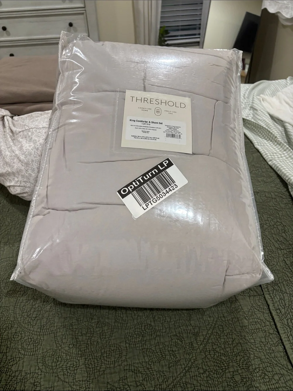 Threshold Light Grey King Comforter & Sham Set
